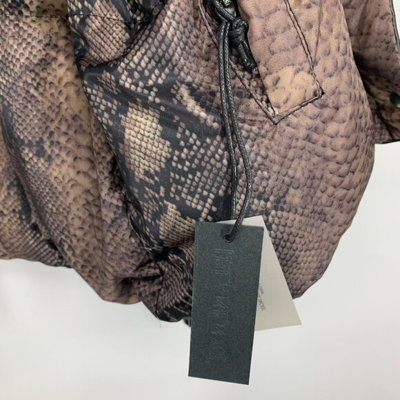 BlankNYC Puffer Jacket Reversible Black Snake Faux Leather - Picture 9 of 16